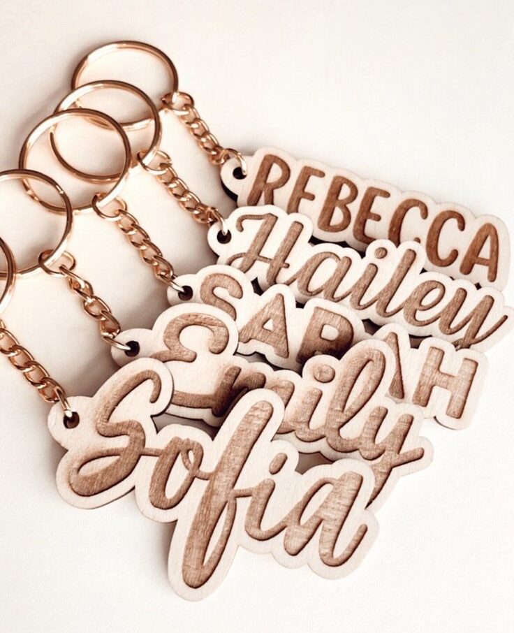 Personalized Wooden Name Keychain